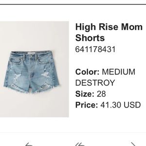 New Abercrombie Shorts
